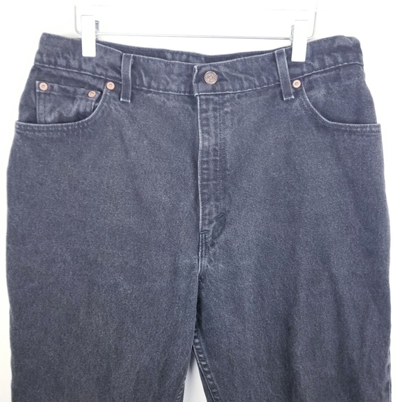 Levi's 551 Vintage Relaxed Fit Tapered Leg Black Jeans Made in USA size 16 Med - Picture 4 of 9
